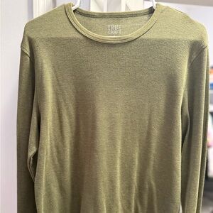 True Craft Men's Olive Long Sleeve Thermal Shirt